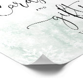 赤面ピンクの雪片カードとギフト ポスター (角)