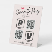 赤面ピンクのQRコードスキャンで書道に支払モダンう 