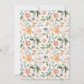 赤面ピンクアイボリーフローラ水彩ブライダルシャワー 招待状 (裏面)