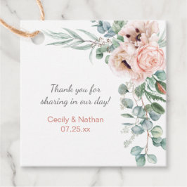 赤面ピンクアイボリーポピーズプー結婚ニーの贈り物 フェイバータグ