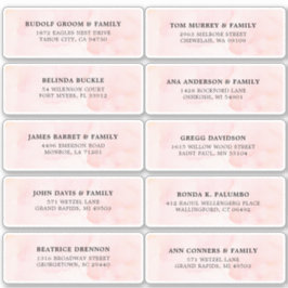 赤面ピンクアイボリー水の色結婚のゲストアドレス シール