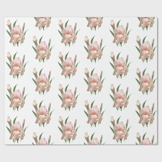 赤面ピンクアイリス ラッピングペーパー (フラット)