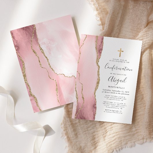 赤面ピンクアゲテ金ゴールドグリッター女子の確認 招待状