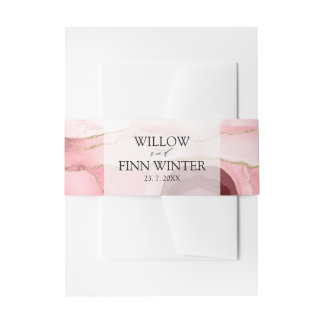 赤面ピンクアゲモダンテ結婚ト 招待状ベリーバンド