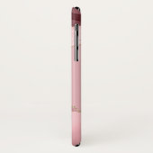 赤面ピンクアゲートバラ金ゴールドモノグラムのグリッターPla Case-Mate iPhoneケース (裏面/左)