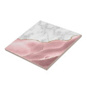 赤面ピンクアゲート金ゴールドグリッターホワイトマーブル タイル (側面)