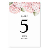 赤面ピンクアジサイエレガントフローラ結婚ズ テーブルナンバー (裏面)