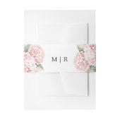 赤面ピンクアジサイエレガントフローラ結婚ズ 招待状ベリーバンド (正面例)