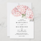 赤面ピンクアジサイフローラアーチ結婚ーズ 招待状 (正面)