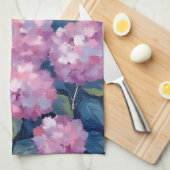 赤面ピンクアジサイフローラ キッチンタオル (四つ折り)