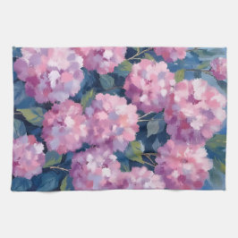 赤面ピンクアジサイフローラ キッチンタオル