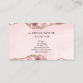 赤面ピンクアジテシックモノグラムモダン金ゴールド 名刺 (裏面)