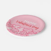 赤面ピンクアニマルプリントハートヴァレンティーンズデイパーティー ペーパープレート (アングル)