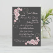 赤面ピンクアニメオニーと石板ブライダルシャワー 招待状 (スタンド正面)