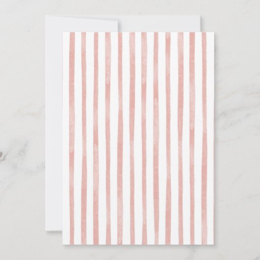 赤面ピンクアフタヌーンティーパーティーブライダルシャワー 招待状 (裏面)