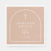 赤面ピンクアモダンーチスクリプトミニマリストバプテスマ スタンダードランチョンナプキン (正面)