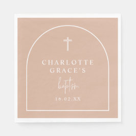 赤面ピンクアモダンーチスクリプトミニマリストバプテスマ スタンダードランチョンナプキン