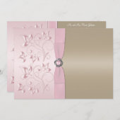赤面ピンクアンドシャンパンフローラ招待状 招待状 (正面/裏面)