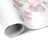 赤面ピンクアンドセージ緑ユーカリ ラッピングペーパー (ロールコーナー)