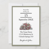 赤面ピンクアンドダスティージュセージグリーン結婚式招待状 招待状 (裏面)