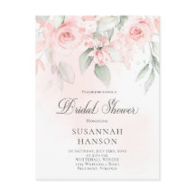 赤面ピンクアンドパステルグリーンフローラブライダルシャワー