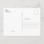 赤面ピンクアンドブラック水玉模様ブライダルシャワー インビテーションポストカード (裏面)