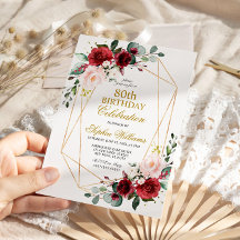 赤面ピンクアンドブルゴーニュバラ80誕生日