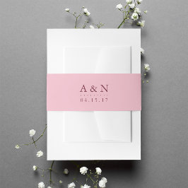 赤面ピンクアンドプラム結婚ズモノグラム 招待状ベリーバンド