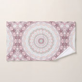 赤面ピンクアンドミントマンダラパターンデザイン バスタオルセット (ハンドタオル)