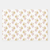 赤面ピンクアンド金ゴールドパリヴィンロゼ ラッピングペーパーシート (正面3)