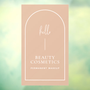 赤面ピンクアーチハロービジネスウェルカムサイン  ウィンドウサイン