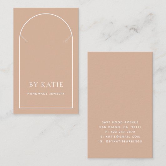 赤面ピンクアーチビジネスネックレスディスプレイカード 名刺 (正面/裏面)