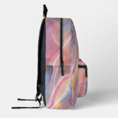 赤面ピンクイエローパープルブルーマーブルモノグラムを追加 プリントバックパック (左)