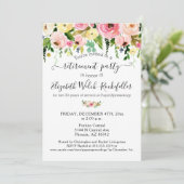 赤面ピンクイエローフローラ退職パーティー写真 招待状 (スタンド正面)