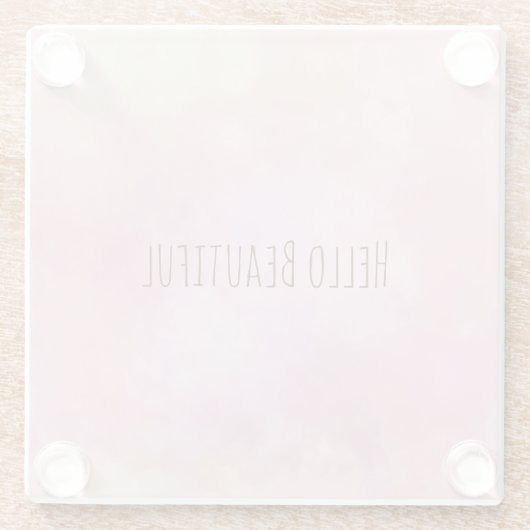 赤面ピンクイエロー絞り染め ガラスコースター (裏面)