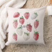 赤面ピンクイチゴとさくらんぼ クッション (ブランケット)