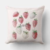 赤面ピンクイチゴとさくらんぼ クッション (正面)