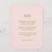 赤面ピンクイニシャルガール誕生 案内状 (正面/裏面)