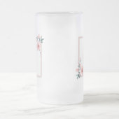 赤面ピンクイニシャル枠 フロストグラスビールジョッキ (中央)