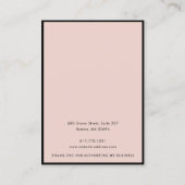 赤面ピンクイヤリングネックレスジュエリーディスプレイ コーリングカード (裏面)