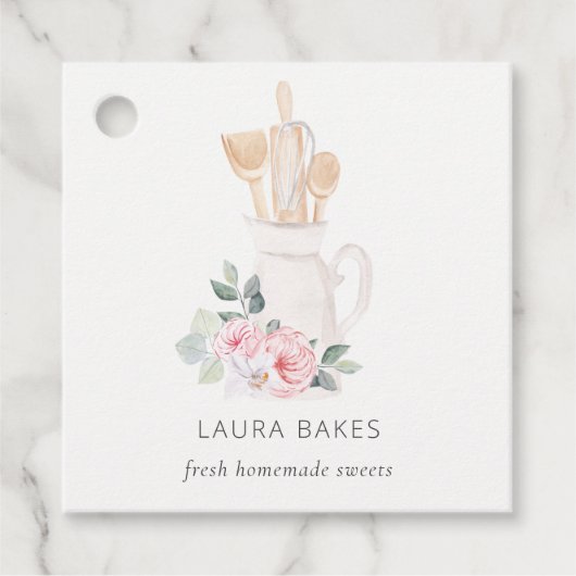 赤面ピンクウィスクヘラスプーンベーキング用具 フェイバータグ (正面)