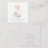 赤面ピンクウィスクヘラフローラベーキング用具 スクエア名刺 (正面/裏面)