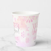 赤面ピンクウィンターオネダーランドファースト誕生日 紙コップ (右)