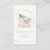 赤面ピンクウィンターズリーオムツラッフルベビーシャワー エンクロージャーカード (正面)