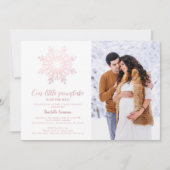 赤面ピンクウィンターベイビーシャワーフォト招待状 招待状 (正面)