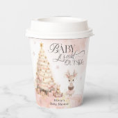 赤面ピンクウィンターベビーディアベビーシャワー 紙コップ (裏面)