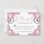 赤面ピンクウェスタンキンセアニェラRSVPカード 出欠カード (正面)