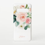 赤面ピンクウォーターの色フローラと名前 SAMSUNG GALAXY S10ケース<br><div class="desc">この美しい水フェミニン色のフローラデザインは、赤面ピンクと白のバラと他の混合された花とトレーリング緑を持っている。文字テンプレートは、あなたの名前、モノグラムまたは他の望ましい文字でパーソナライズするために含まれる。サンプルもし文字を完全に削除するには、「このテンプレートをパーソナライズ」を選択し、デザインテンプレートに表示されているサンプル文字を削除する。</div>