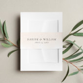 赤面ピンクウォーターエレガントカラー結婚タイポグラフィ 招待状ベリーバンド