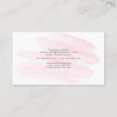 赤面ピンクウォーターカラーのスワッシュ 名刺 (裏面)